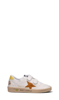 GOLDEN GOOSE - BALL STAR STRAP Sneaker ragazzo bianca/gialla in pelle