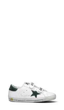 GOLDEN GOOSE Sneaker ragazzo bianca/verde in pelle