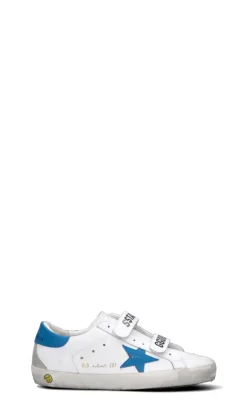 GOLDEN GOOSE Sneaker ragazzo bianca/azzurra in pelle