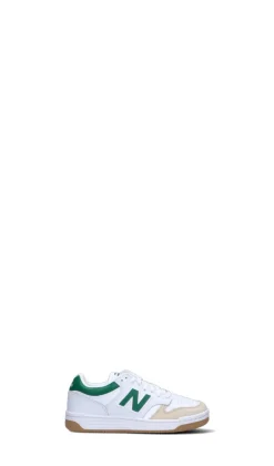 NEW BALANCE - 480 Sneaker bimbo bianca/verde in pelle