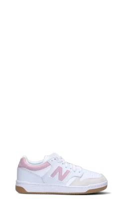 NEW BALANCE - 480 Sneaker ragazza bianca/rosa in pelle