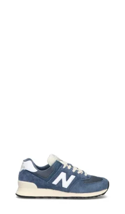 NEW BALANCE 574 Sneaker uomo blu e bianca in suede