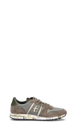 PREMIATA Sneaker uomo grigia/verde militare in pelle