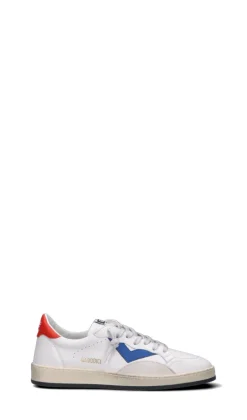 QUATTROBARRADODICI Sneaker uomo bianca/azzurra/rossa in pelle