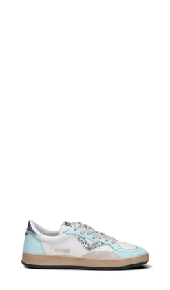 QUATTROBARRADODICI Sneaker donna bianca/azzurra/argento in pelle