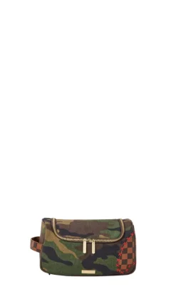 SPRAYGROUND SHARK SHAPE CHECK Pochette camouflage/marrone