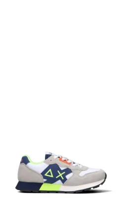 SUN68 Sneaker ragazzo bianca/blu/gialla in pelle
