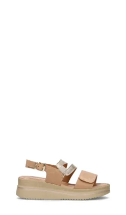 VALLEVERDE Sandalo donna beige/platino in pelle